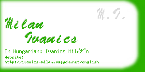 milan ivanics business card